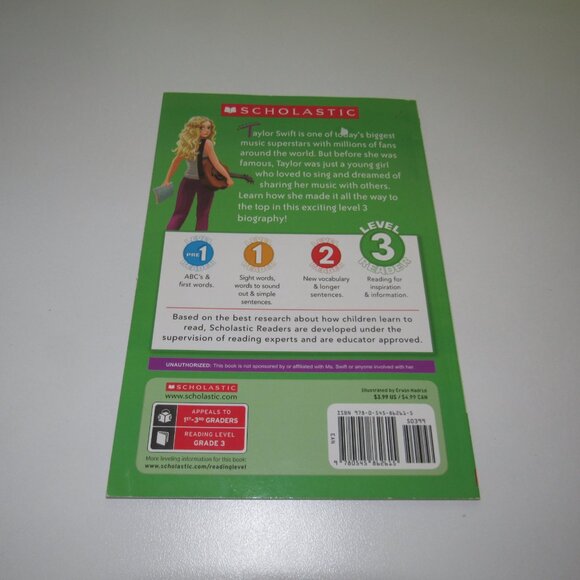 Scholastic Reader “When I Grow Up: Taylor Swift” Level 3 Early Reader Paperback - Picture 3 of 3